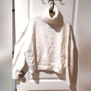 Bright white turtleneck sweater